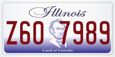 IL license plate Z607989