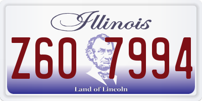IL license plate Z607994