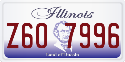 IL license plate Z607996