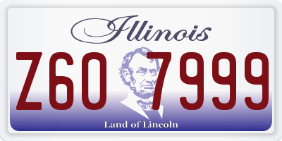 IL license plate Z607999