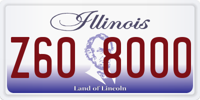 IL license plate Z608000