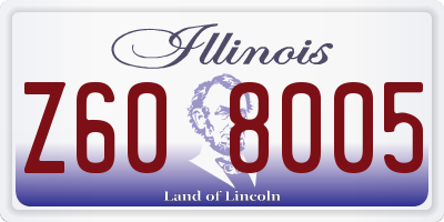 IL license plate Z608005
