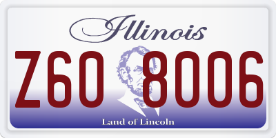 IL license plate Z608006