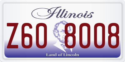 IL license plate Z608008