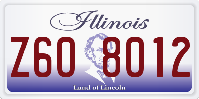 IL license plate Z608012