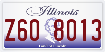 IL license plate Z608013
