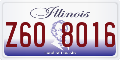 IL license plate Z608016