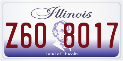 IL license plate Z608017