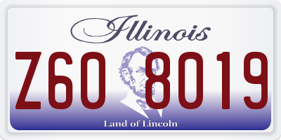 IL license plate Z608019