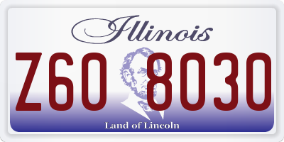 IL license plate Z608030