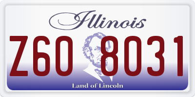 IL license plate Z608031