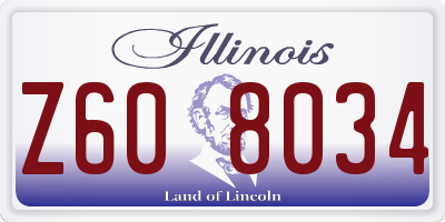 IL license plate Z608034