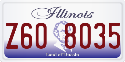 IL license plate Z608035