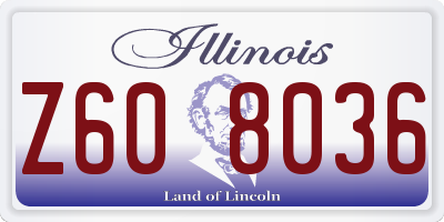 IL license plate Z608036
