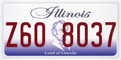 IL license plate Z608037