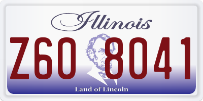 IL license plate Z608041