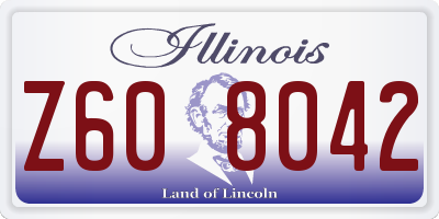 IL license plate Z608042