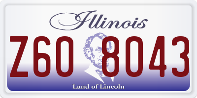 IL license plate Z608043