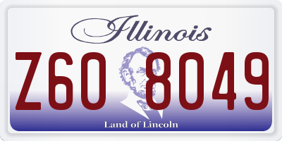 IL license plate Z608049