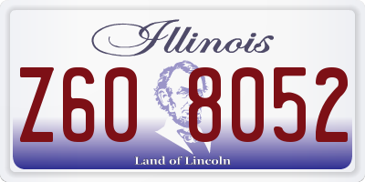 IL license plate Z608052