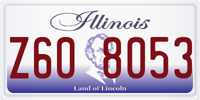 IL license plate Z608053