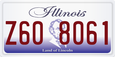 IL license plate Z608061