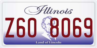 IL license plate Z608069