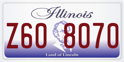 IL license plate Z608070
