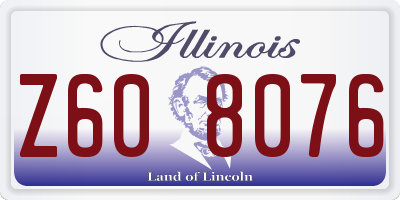 IL license plate Z608076