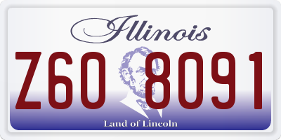 IL license plate Z608091