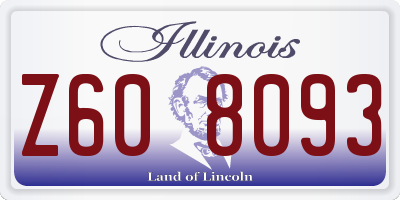 IL license plate Z608093
