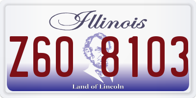 IL license plate Z608103