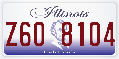 IL license plate Z608104