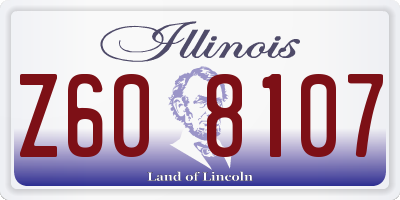 IL license plate Z608107