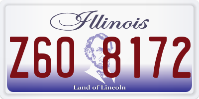 IL license plate Z608172