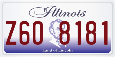 IL license plate Z608181