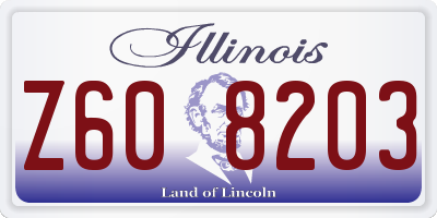 IL license plate Z608203