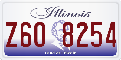 IL license plate Z608254