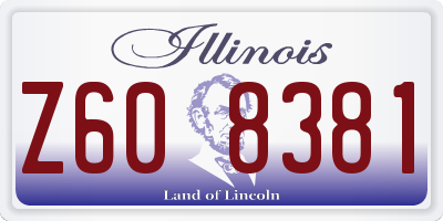 IL license plate Z608381