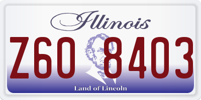 IL license plate Z608403