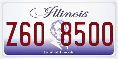 IL license plate Z608500