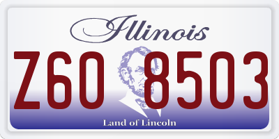 IL license plate Z608503
