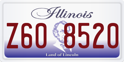 IL license plate Z608520