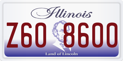 IL license plate Z608600