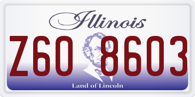 IL license plate Z608603