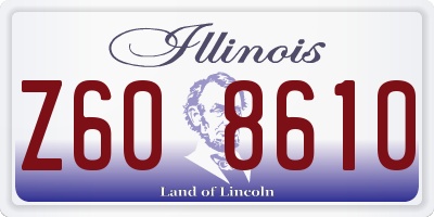 IL license plate Z608610
