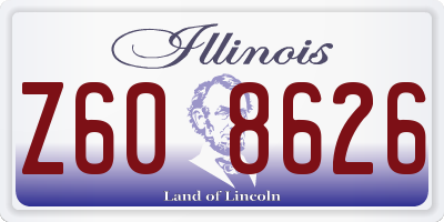 IL license plate Z608626
