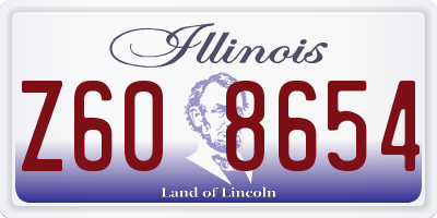 IL license plate Z608654