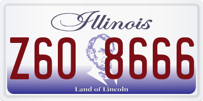 IL license plate Z608666