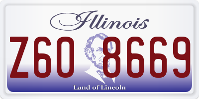 IL license plate Z608669